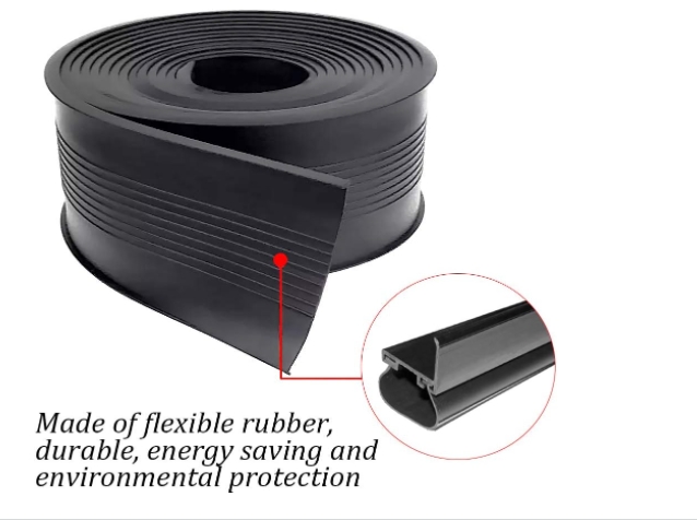 Garage Door U-Bottom Rubber Gasket Universal Weatherproof Threshold Buffering Sealing Rubber